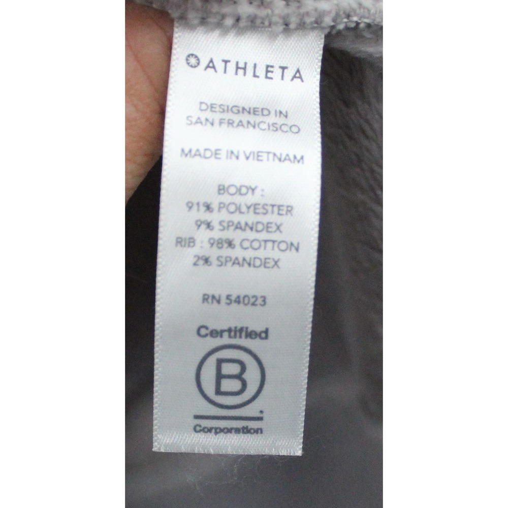 Athleta Triumph Double Cozy Soft Silver Grey Velour Zip Up Hoodie Size Lg - Picture 6 of 8